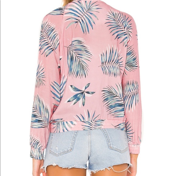 Palm Before A Storm Bomber Jacket in Pink Blossom - Picture 4 of 6